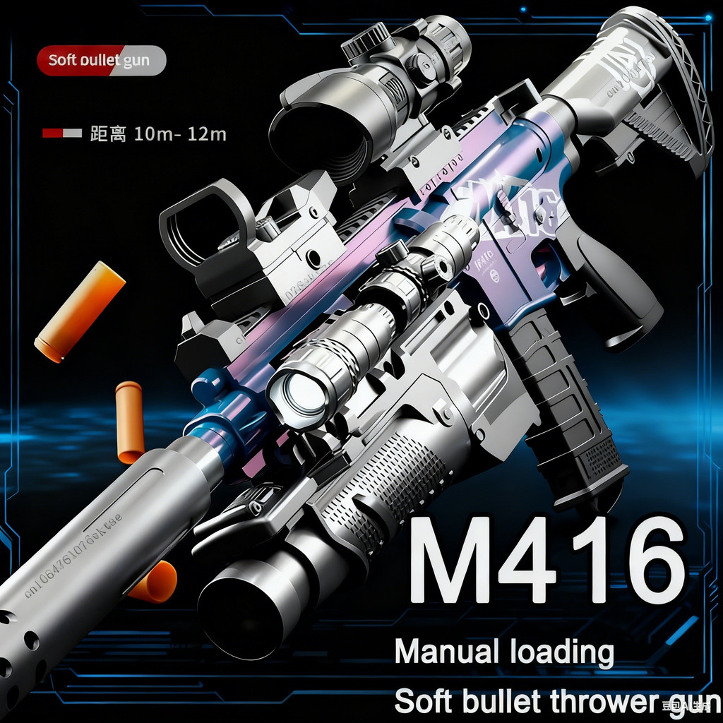 Jual Children's Manual Soft Bullet M416 Soft Bullet Gun Can Fire ...