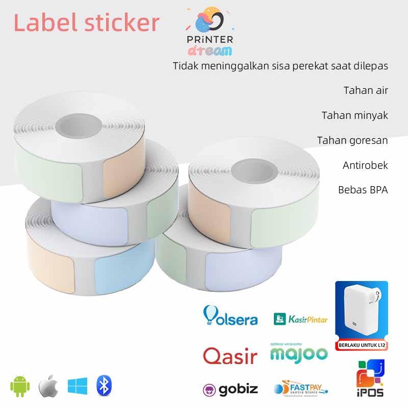 Jual L12 Kertas Label Putih Thermal Economy, Stiker Coret Harga, Kertas ...