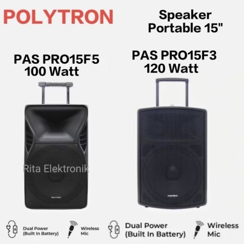 Jual Speaker Portable 15 Inchi Polytron PAS PRO15F3 Dan PAS PRO15F5 ...