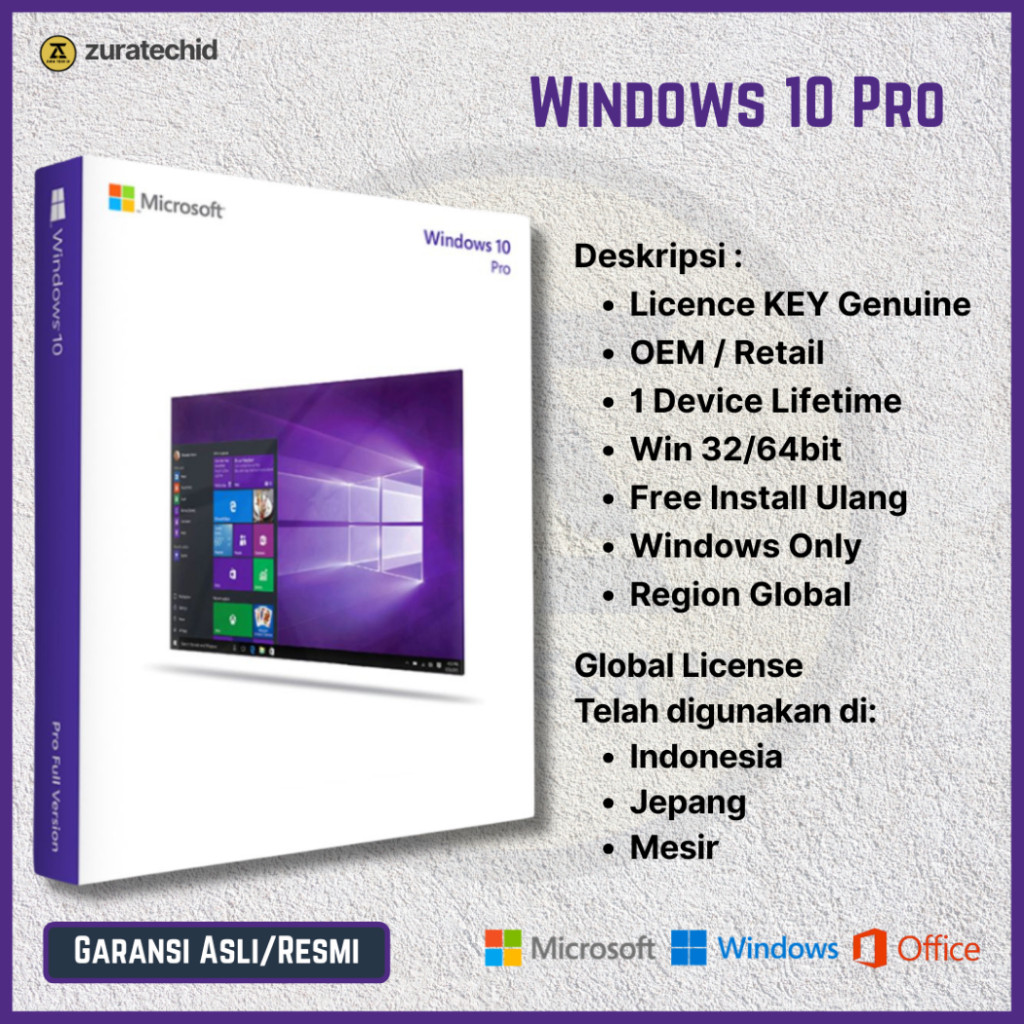 Jual Microsoft Windows 10 Pro Original Digital Licence Key Lifetime ...