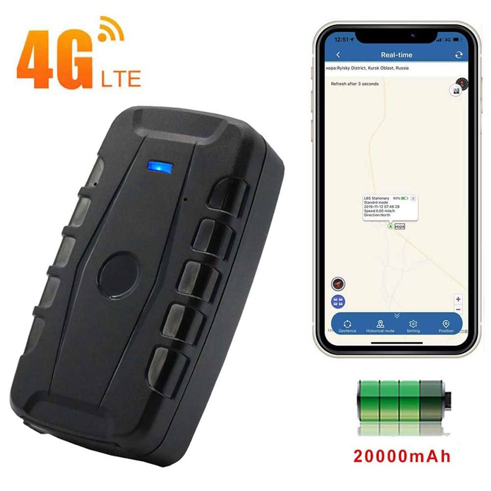 GPS Tracker for Vehicles Hidden Magnetic Car GPS Tracker 20000mAh Long Battery Life Real-Time GPS Tracking Device for Cars, Motorcycles, Trucks, Assets