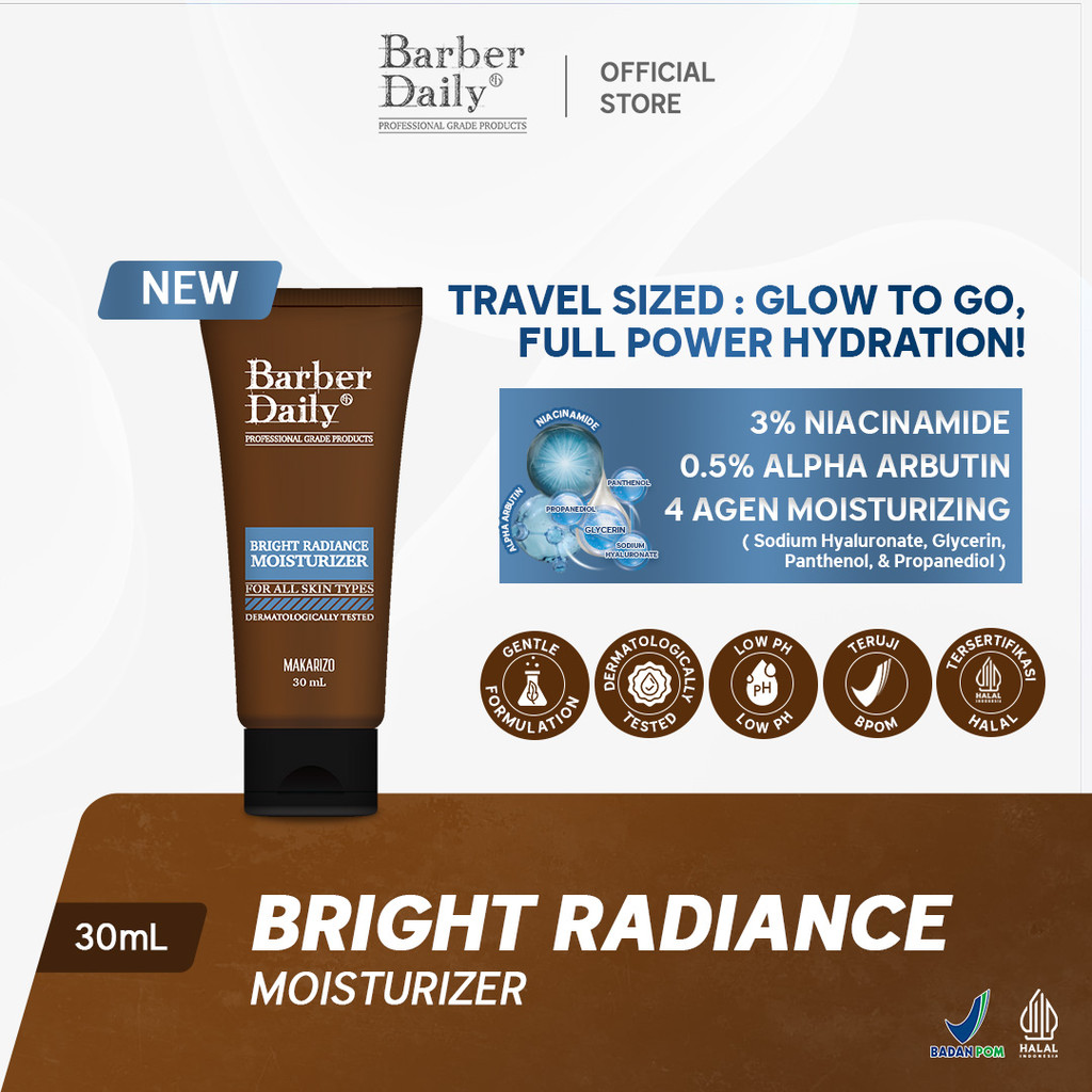 Jual Barber Daily Bright Radiance Moisturizer 30 mL | Shopee Indonesia