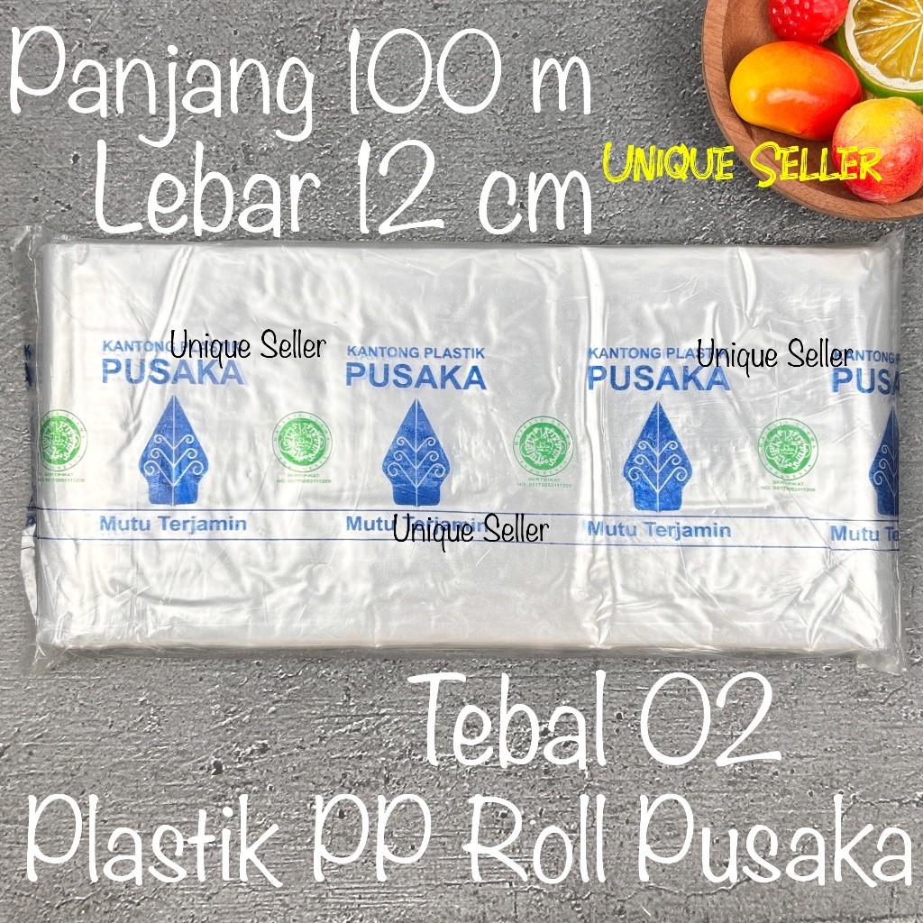 Jual Plastik PP ROLL 12cm 12 cm Tebal 03 Panjang 100m PUSAKA Plastik ...
