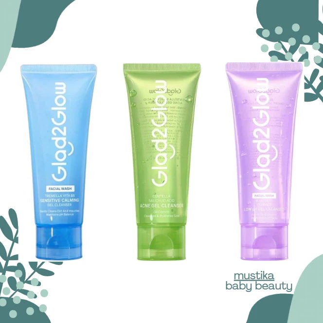 Glad2Glow Face Wash Gel 70ml Blueberry Acne Sensitif