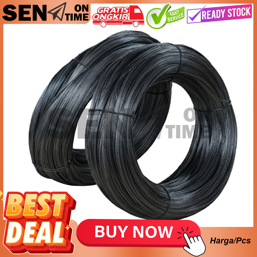 Jual Kawat Ikat Hitam Bendrat 1Kg Gulungan Besi Pengikat Beton Pagar ...