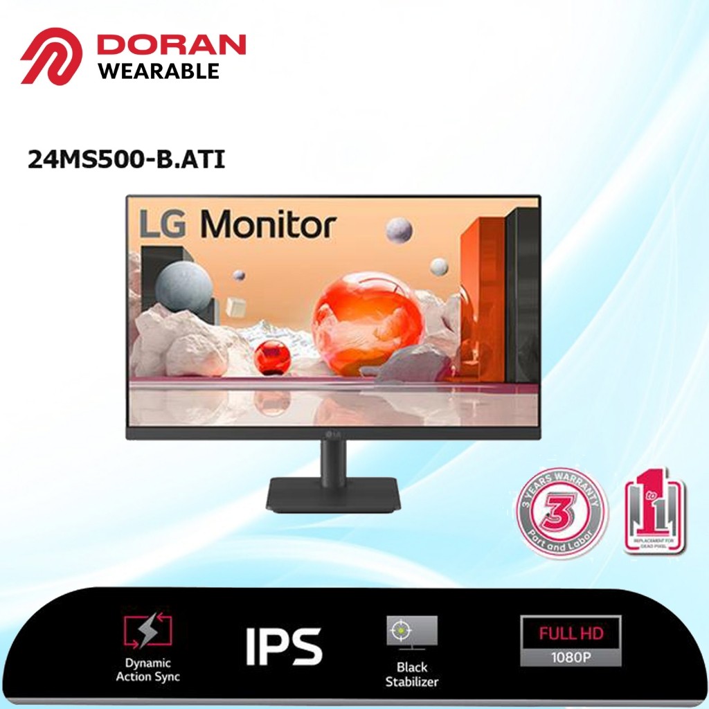Jual LG 24MS500-B 24'' FHD monitor with refresh rate 100Hz | Shopee ...