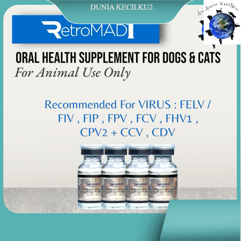 Jual Retromad1 Oral Health Supplement Cats & Dogs For Treatment Virus ...