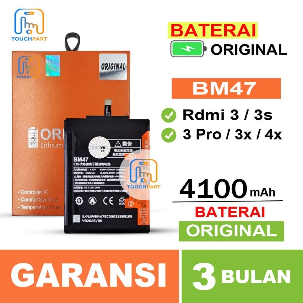 Jual BATERAI BATRE XIIOMI RDMI 3 / 3S / 3 PRO / 3X / 4X / BM47 ORIGINAL ...