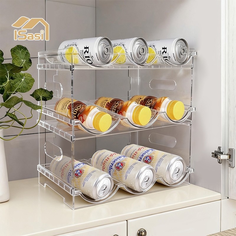 Jual SP Rak Botol Minuman Susun Transparan Bottle Holder Organizer ...