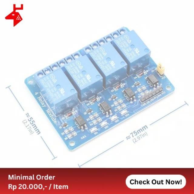 Jual 4 channel 4-channel relay modul module control automation Arduino ...
