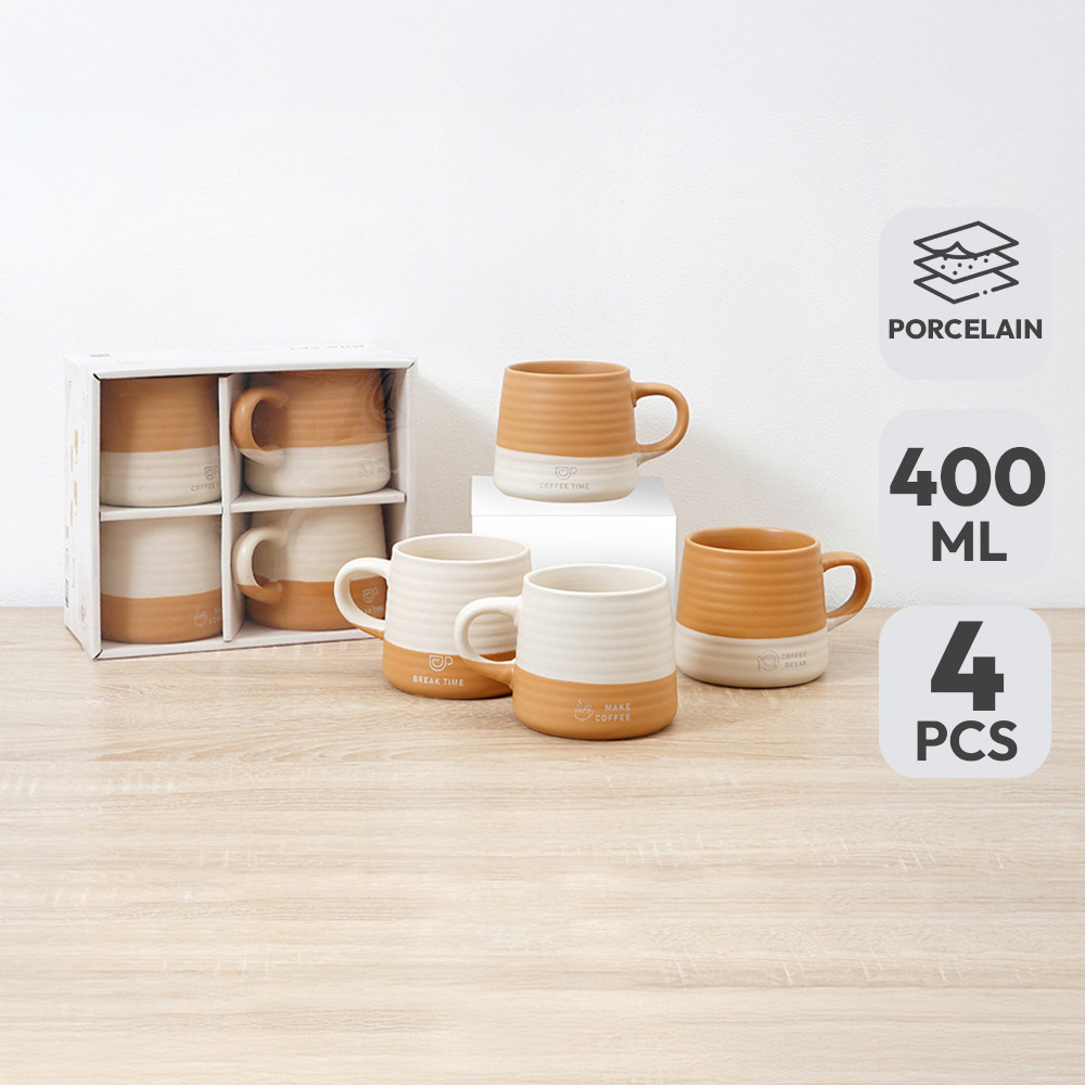 Jual Informa Appetite 400 ml Set 4 Pcs Hazel Mug Porselen - Cokelat ...