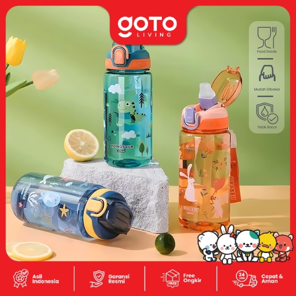 Jual (Promo Special) Goto Clancy Water Bottle Anak Botol Minum Sedotan ...