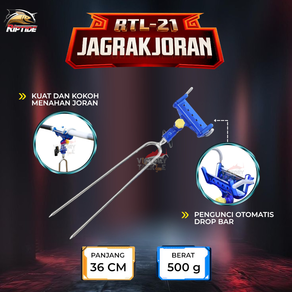 Jual RIPTIDE RTL-21 ROD HOLDER JAGRAK JORAN OTOMATIS ALAT PENAHAN JORAN ...