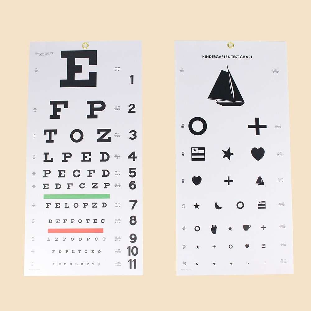 Jual PVC Snellen Eye Chart 20 Feet Kindergarten Low Vision Eye Test ...