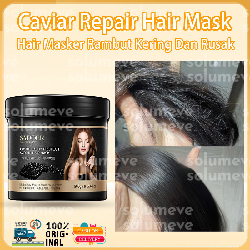 Jual SADOER Caviar Hair Mask Keratin 500g Masker Rambut Pelurus Rambut ...