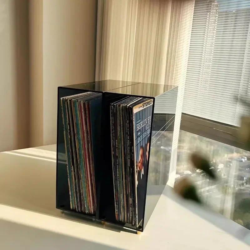 Jual Vintage Vinyl Record Storage Rack Acrylic CD Holders LP Vinyl ...