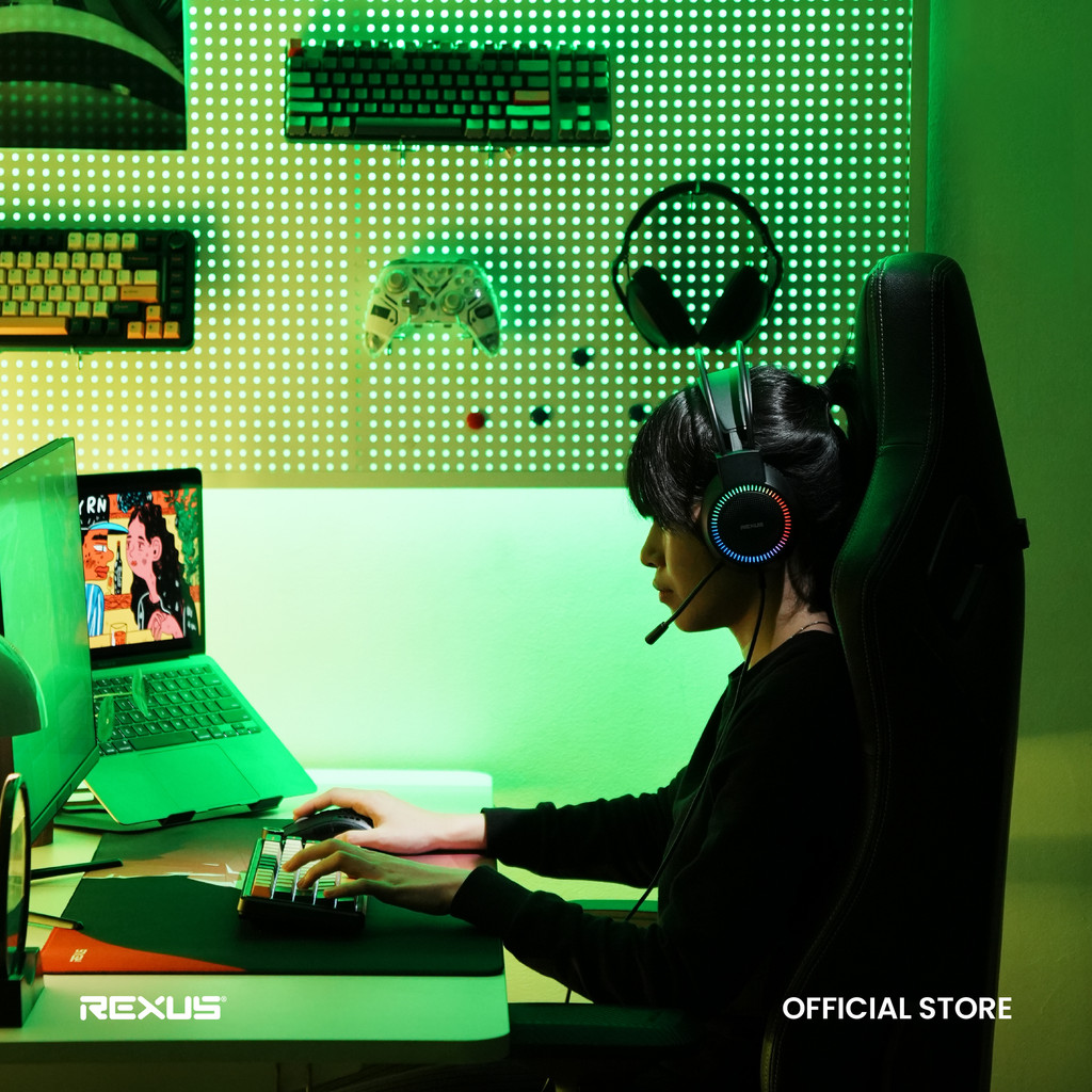 [Exclusive Shopee] Rexus Vonix SH40 Headset Gaming with MIc - USB & Dual Audio Jack Connection (6)