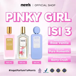 [PINKY GIRL] Morris Frosted Rose Vanilla+Pure Romantic+Gourmand Berry Crush/Pistachio Vanilla ISI 3 | Parfum Premium Cewek Tahan Lama