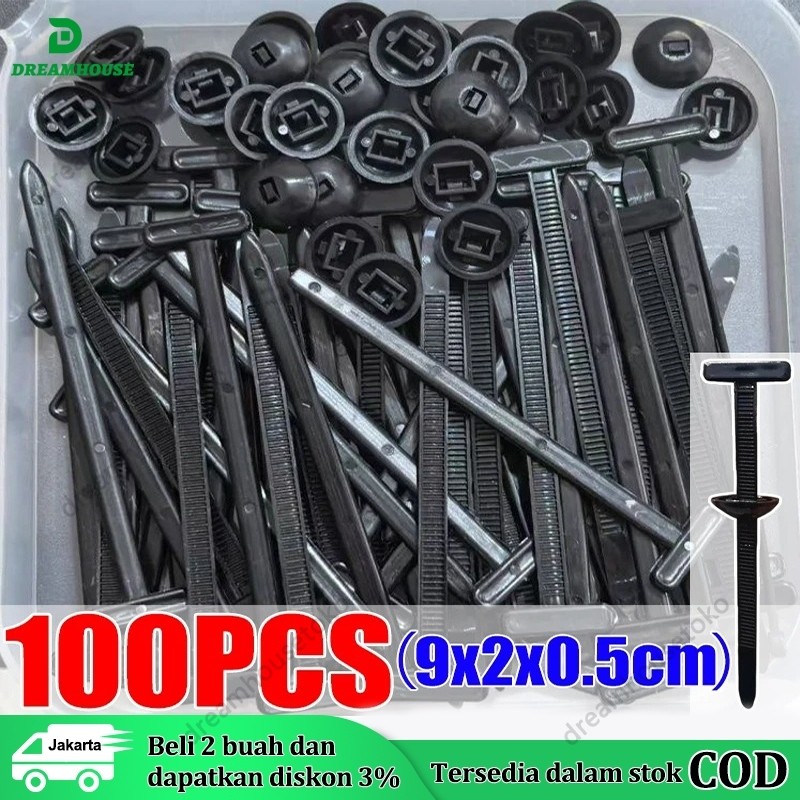 Jual 100PCS Klip Tali Pengikat Multifungsi Rivet Kabel Ties Universal ...