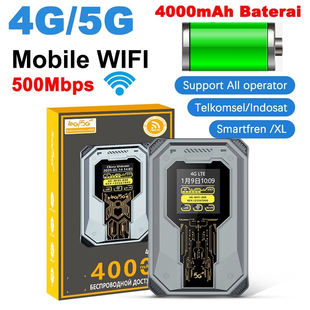500Mbps 4000mAh Mobile WiFi Router 4G 5G Wireless Router Portable 4G LTE Wifi Modem all operator