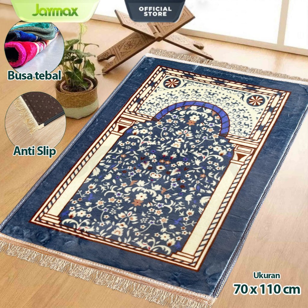 Sajadah Pillar 70x110 + Rumbai dan Antislip / Sejadah Premium Motif Rawdah