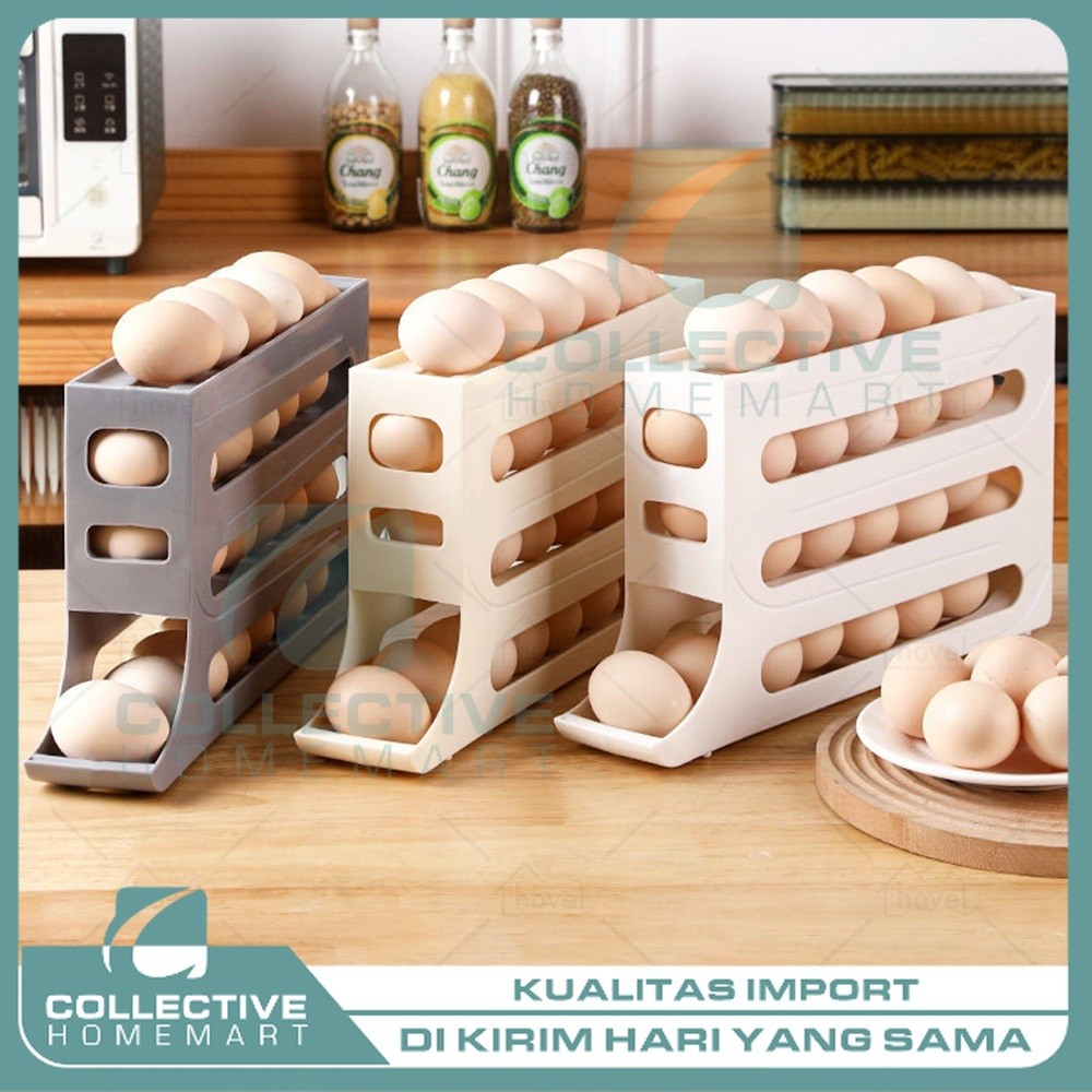 Jual Rak Telur Tingkat 4 Susun Egg Tray Storage Organizer Tempat ...