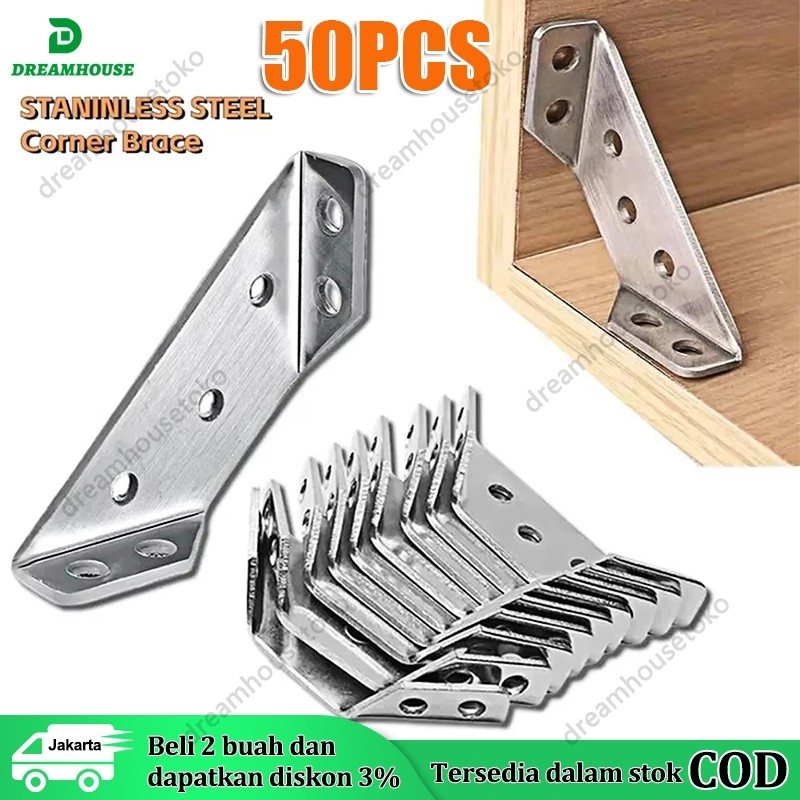 Jual 50pcs Siku Plat Besi Bingkai Segitiga Plat Siku Besi Ambalan Siku ...