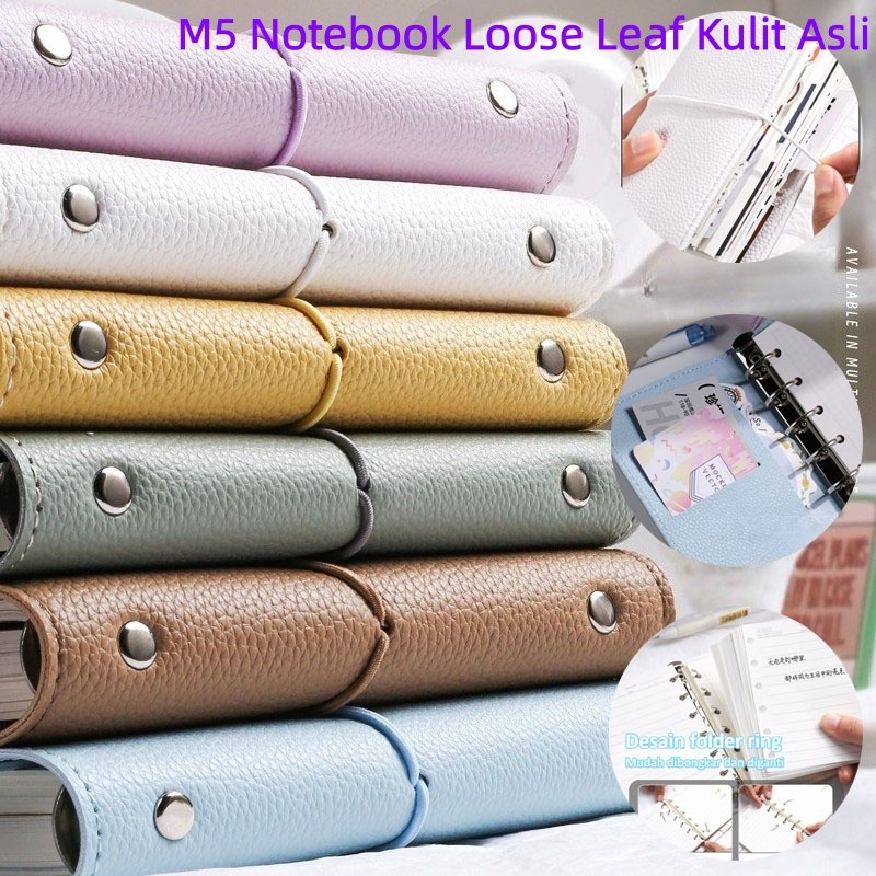 Jual M5 Notebook Loose Leaf Kulit Asli / Binder Notebook Polos ...