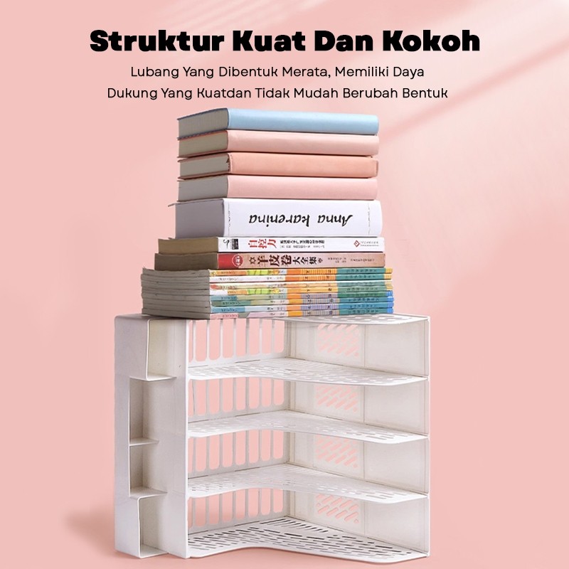 Jual DONA Rak Buku Minimalis Aesthetic Organizer Meja Serbaguna Tempat ...