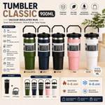 Tumbler Vacuum Classic Mug - Hot and Cold 900 ml Summer Stainless Steel Botol Minum Stainless Steel