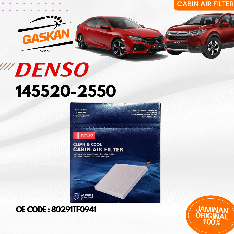 Jual Filter Kabin AC Honda CRV Turbo Civic Turbo Denso 145520-2550 ...