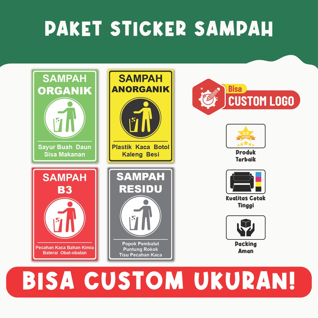 Jual Sticker Sampah Organik, Anorganik, dan B3 – Label Tempat Sampah ...