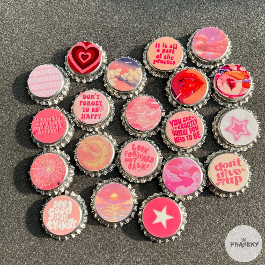 Jual [PINK] Bottle Crown Cap Soda Pin Button Bros Ukuran 30mm Gambar ...