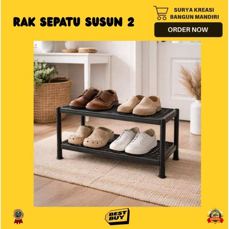 Jual RAK SEPATU SUSUN 2 - RAK SANDAL 2 TINGKAT - RAK SEPATU ESTETIK ...