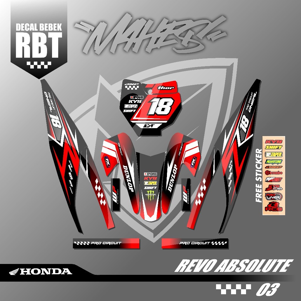 Jual Decal Stiker Rbt Honda Revo Absolute Sticker Variasi Striping ...