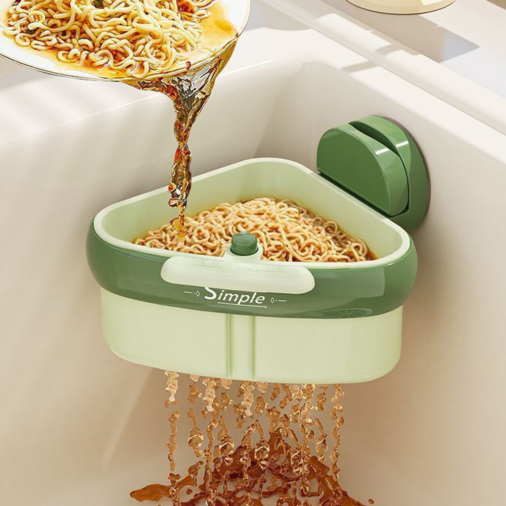 Jual Corner Sink Strainer with Drain Hole Suction Cup Sink Corner Rack ...