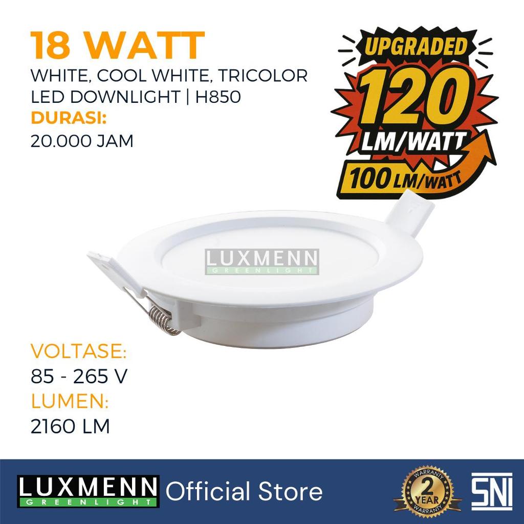 Jual Lampu Inbow Downlight Luxmenn LED, Seri H850, 18 Watt, Putih ...