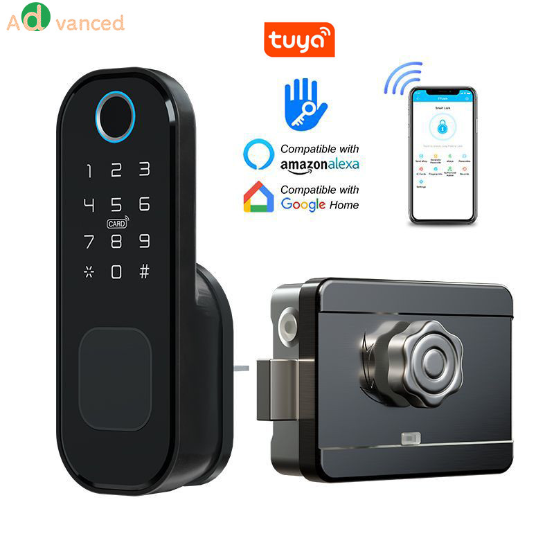 Jual Smart Rim door lock Waterproof Tuya wifi ttlock keyless entry ...
