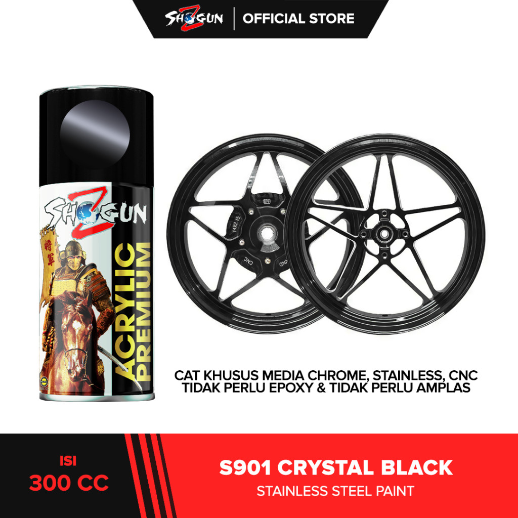 Jual Cat Semprot Motor Shogun Z Paint Velg Crystal Black S901 ...