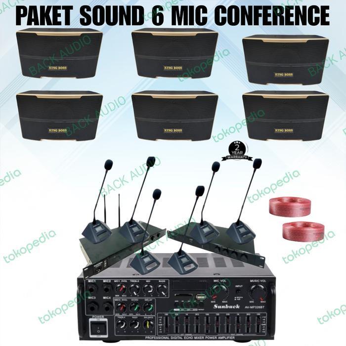Jual paket sound system meeting rapat kantor 6 mic meja wireless ...