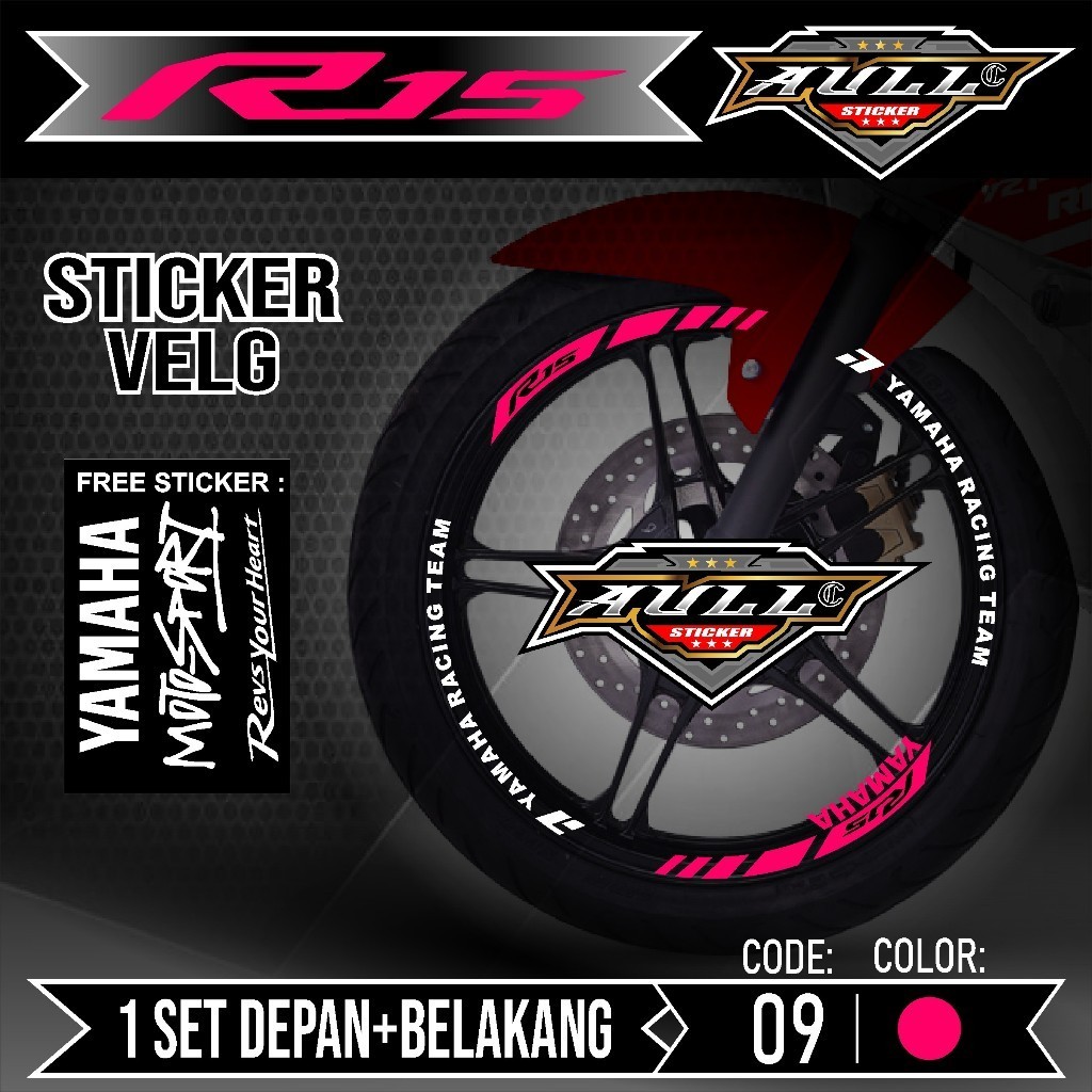 Jual Sticker Velg R15 Cutting Velg Motor Yamaha R15 V2 V3 List Stiker ...