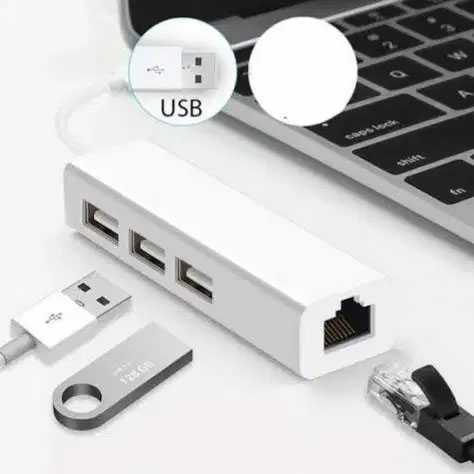 Jual USB to LAN Ethernet External Network Card with USB Hub - DJLH-3100 ...