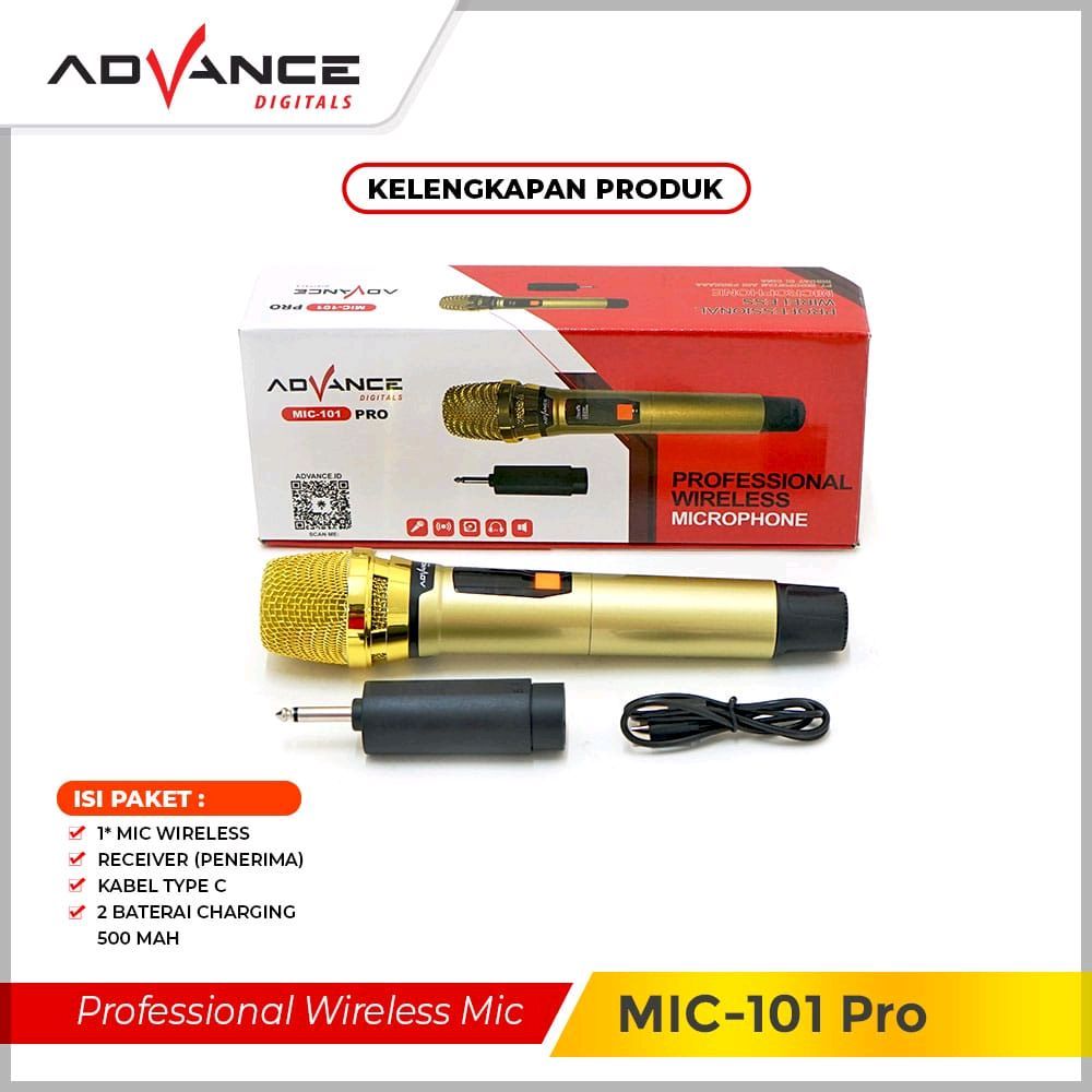 Jual Advance Mic 101 Pro Microphone Professional Wireless Advance ...