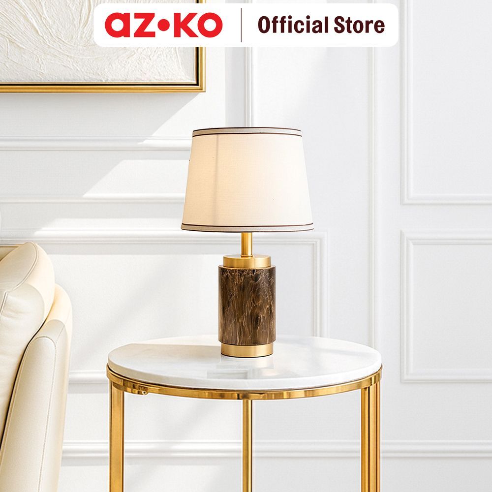 Jual AZKO Eglare Lampu Meja Marble Antique Brass Decorative Table Lamp ...