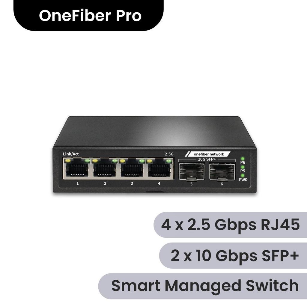 Jual Smart Managed Switch 4 x 2.5 Gbps RJ45 + 2 x 10 Gbps SFP+ Onefiber ...