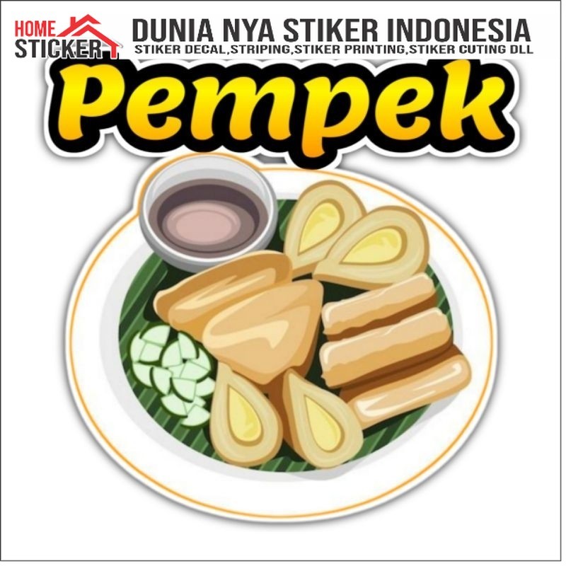 Jual Sticker Pempek | Stiker Gerobak Kaca Jualan | Shopee Indonesia