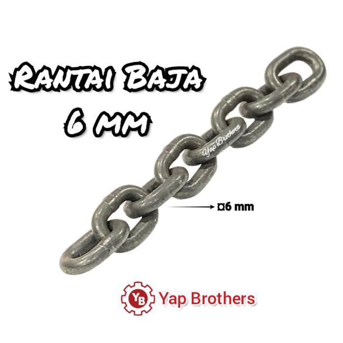 Jual Rantai Baja hitam (steel chain) ukuran 6 mm | Shopee Indonesia