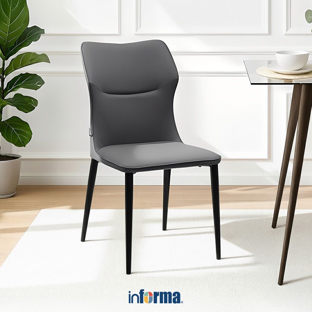 Jual Informa Hensley Kursi Makan Kulit - Abu-Abu Dining Chair Tempat ...