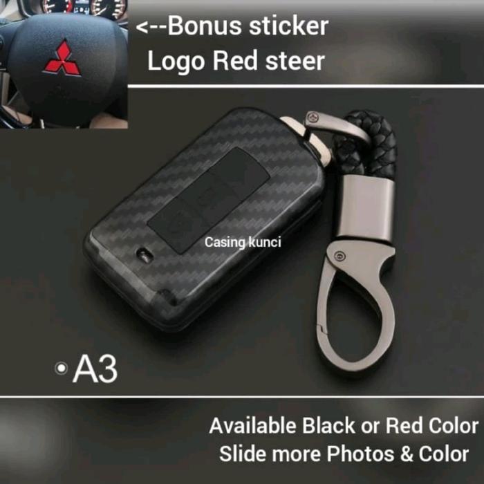 Jual Cover Key casing kunci Mitsubishi Pajero Xpander Mirage - Carbon ...