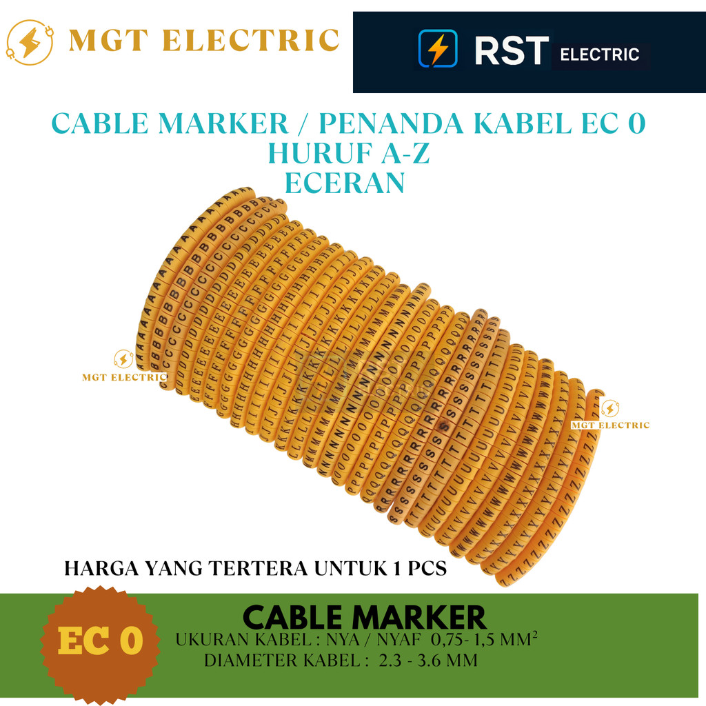 Jual Marker Kabel EC-0 / Cable Marker EC0 A-Z / EC0 Huruf A sampai Z ...